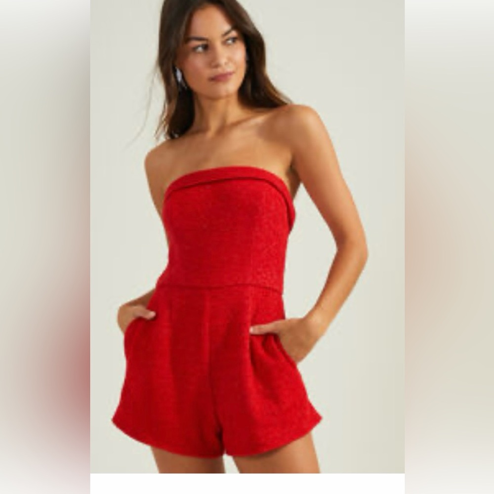 Altr’d State Elle strapless red/ sparkle romper - XL